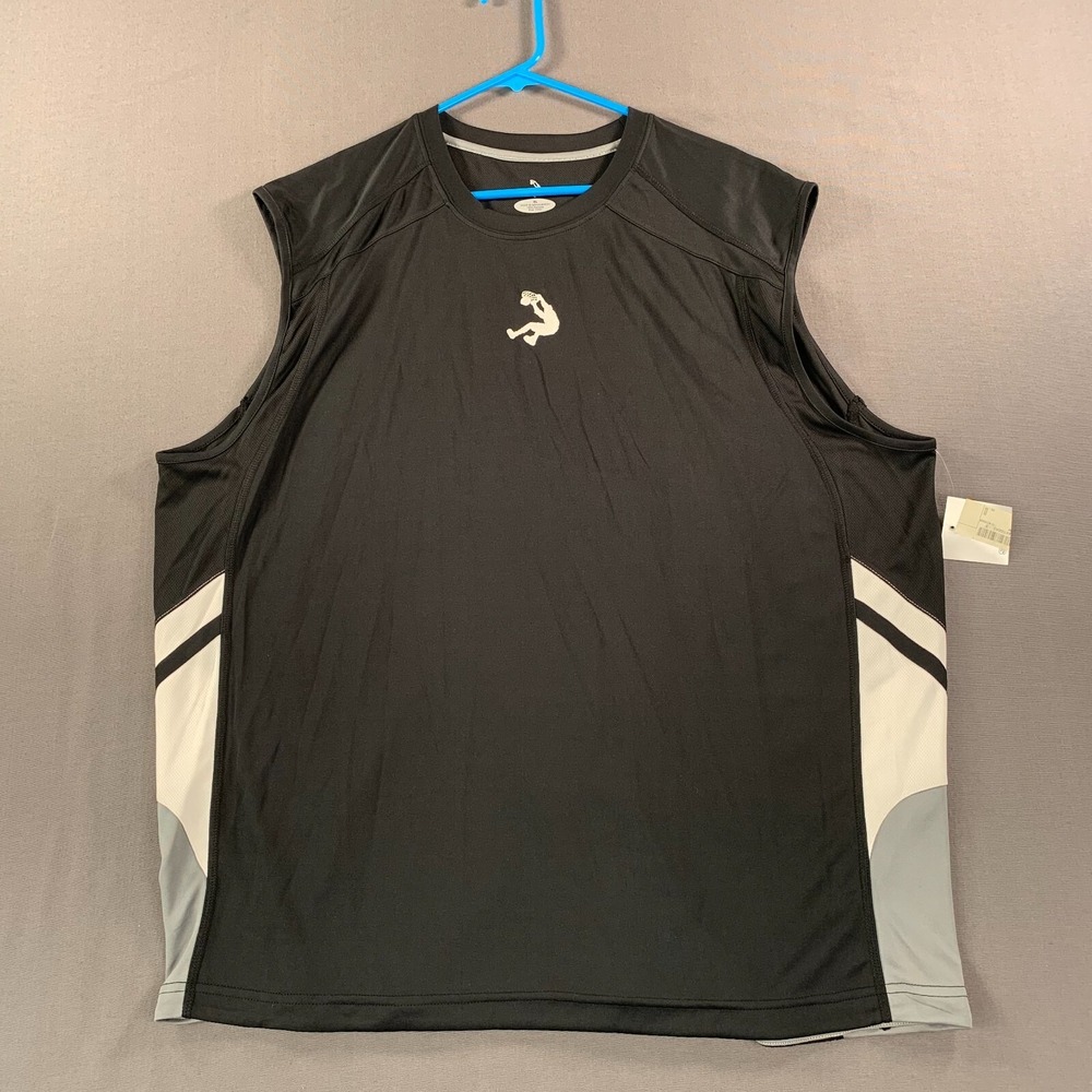 Shaq Activewear Tank Mens XL Black Sleeveless Athletic Stretch Logo Pullover Top